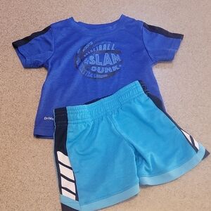 Athletic Works Blue Basketball T-Shirt and Shorts Set Size 18 Months